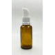 30 ml Kahverengi (Amber) Cam Serum Pompalı Şişe Beyaz