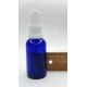 30 ml Mavi (Kobalt) Cam Serum Pompalı Şişe Beyaz