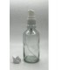 50 ml Şeffaf Cam Serum Pompalı Şişe Beyaz