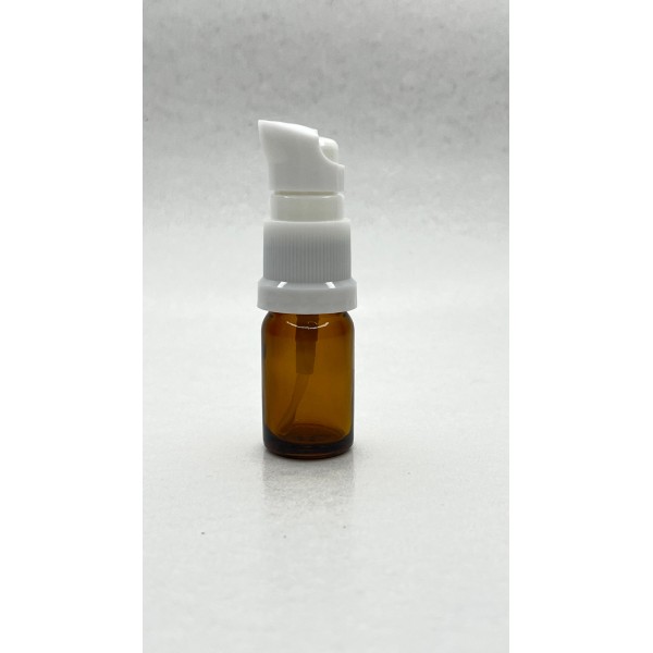 5 ml Kahverengi (Amber) Cam Serum Pompalı Şişe Beyaz