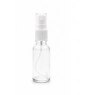 20 ml Şeffaf Cam Beyaz Sprey Başlıklı Şişe
