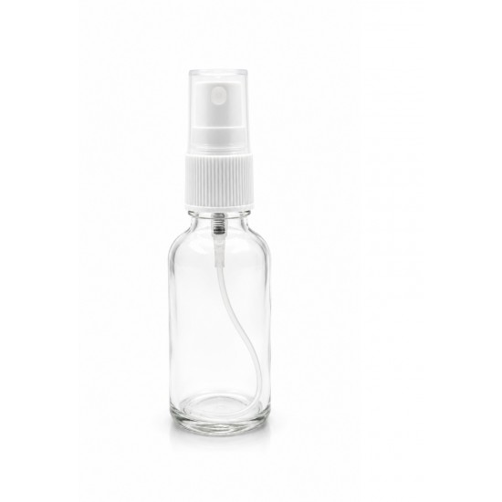 30ml Şeffaf Şişe Beyaz Sprey Başlıklı