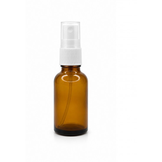 50 ml Kahverengi (Amber) Cam Beyaz Sprey Başlıklı Şişe
