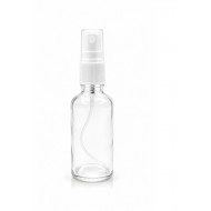 50 ml Şeffaf Cam Beyaz Sprey Başlıklı Şişe