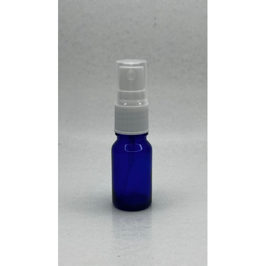 10 ml Mavi (Kobalt) Beyaz Cam Sprey Başlıklı Şişe