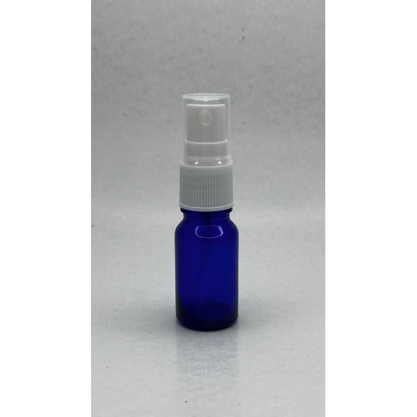 10 ml Mavi (Kobalt) Beyaz Cam Sprey Başlıklı Şişe