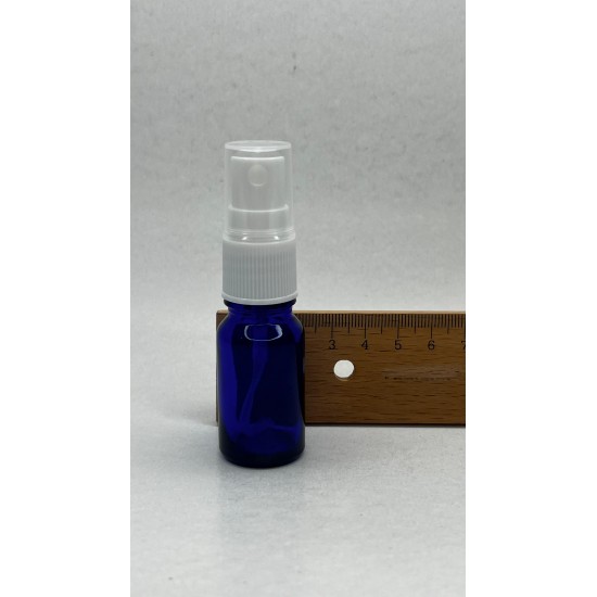 10 ml Mavi (Kobalt) Beyaz Cam Sprey Başlıklı Şişe