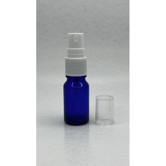 10 ml Mavi (Kobalt) Beyaz Cam Sprey Başlıklı Şişe