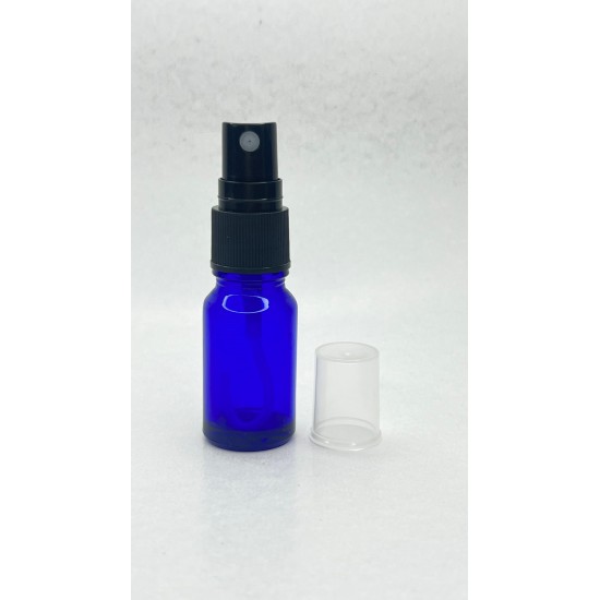 10 ml Mavi (Kobalt) Beyaz Cam Sprey Başlıklı Şişe