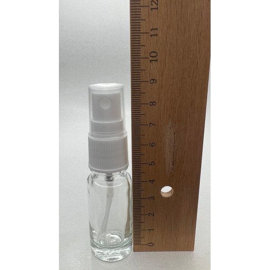 10 ml Şeffaf Cam Beyaz Sprey Başlıklı Şişe