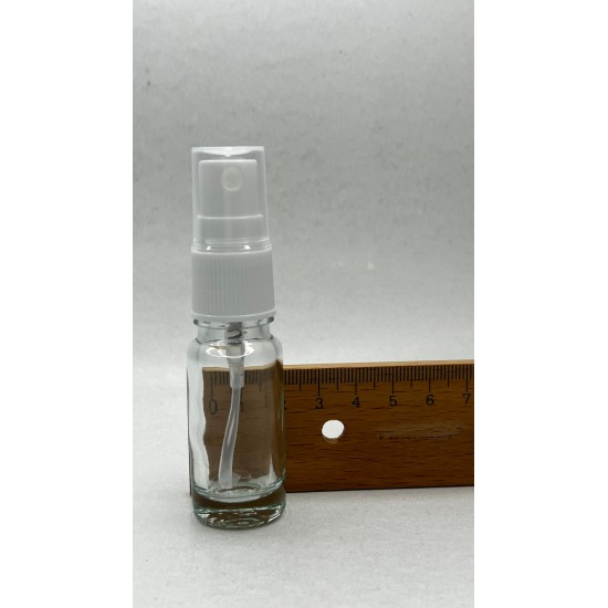 10 ml Şeffaf Cam Beyaz Sprey Başlıklı Şişe