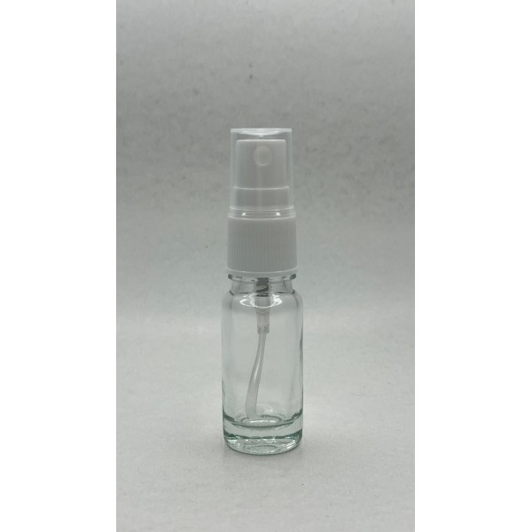 10 ml Şeffaf Cam Beyaz Sprey Başlıklı Şişe