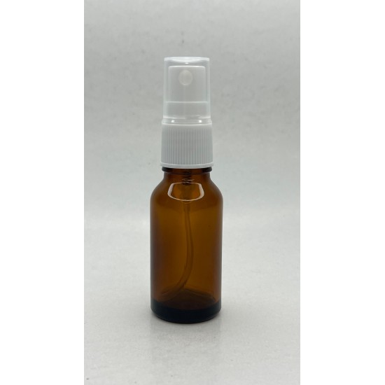 20 ml Kahverengi (Amber) Beyaz Cam Sprey Başlıklı Şişe
