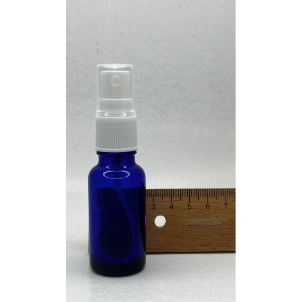 20 ml Mavi (Kobalt) Cam Beyaz Sprey Başlıklı Şişe