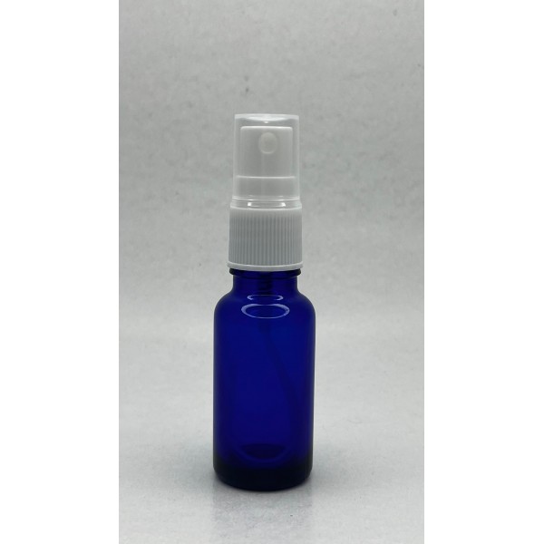 20 ml Mavi (Kobalt) Cam Beyaz Sprey Başlıklı Şişe