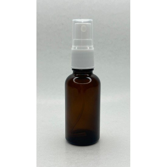 30 ml Kahverengi (Amber) Beyaz Cam Sprey Başlıklı Şişe