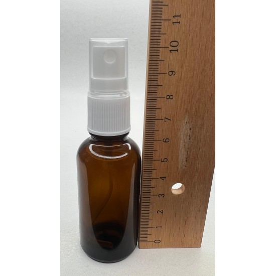 30 ml Kahverengi (Amber) Beyaz Cam Sprey Başlıklı Şişe