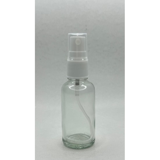 30ml Şeffaf Şişe Beyaz Sprey Başlıklı