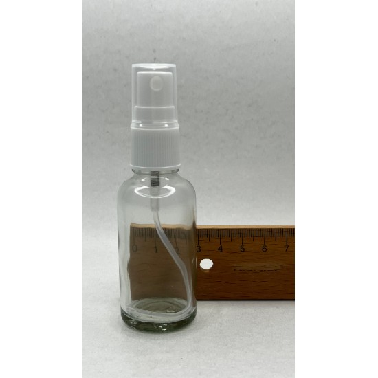 30ml Şeffaf Şişe Beyaz Sprey Başlıklı