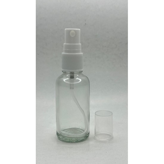30ml Şeffaf Şişe Beyaz Sprey Başlıklı