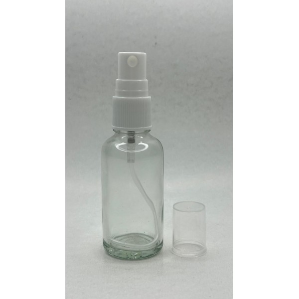 30ml Şeffaf Şişe Beyaz Sprey Başlıklı