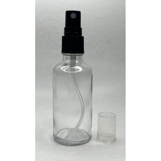 50 ml Şeffaf Cam Sprey Başlıklı Şişe