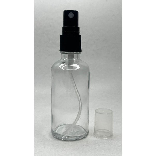 50 ml Şeffaf Cam Sprey Başlıklı Şişe