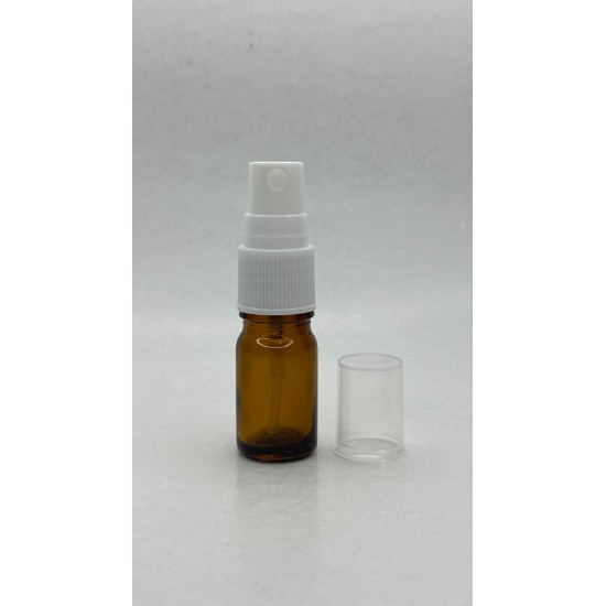 5 ml Kahverengi Cam Beyaz Sprey Başlıklı Şişe