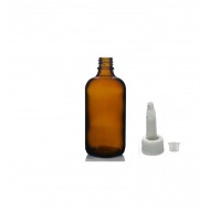 100 ml Kahverengi (Amber) Cam Şişe Üstten Damlalıklı (Minare) Kapaklı