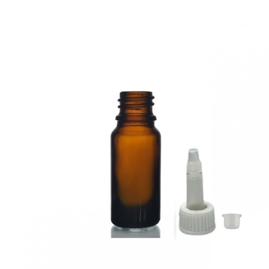 10 ml Kahverengi (Amber) Cam Şişe Üstten Damlalıklı (Minare) Kapaklı