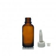 20 ml Kahverengi (Amber) Cam Şişe Üstten Damlalıklı (Minare) Kapaklı