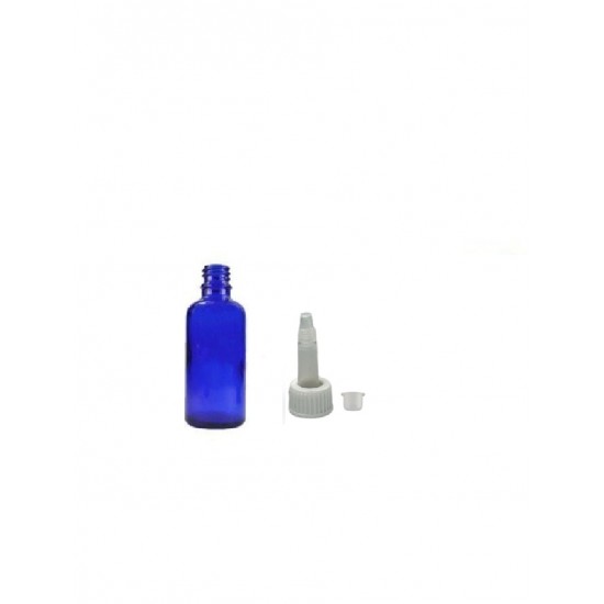 20 ml Mavi (Kobalt) Cam Şişe Üstten Damlalıklı (Minare) Kapaklı