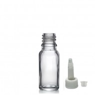 20 ml Şeffaf Cam Şişe Üstten Damlalıklı (Minare) Kapaklı