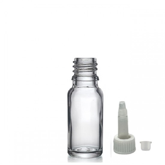 20 ml Şeffaf Cam Şişe Üstten Damlalıklı (Minare) Kapaklı