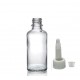 50 ml Şeffaf Cam Şişe Üstten Damlalıklı (Minare) Kapaklı