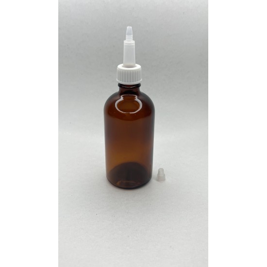100 ml Kahverengi (Amber) Cam Şişe Üstten Damlalıklı (Minare) Kapaklı