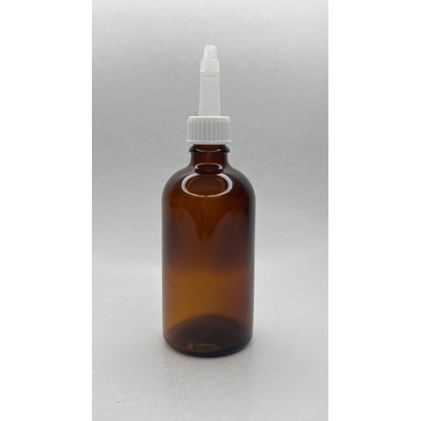 100 ml Kahverengi (Amber) Cam Şişe Üstten Damlalıklı (Minare) Kapaklı