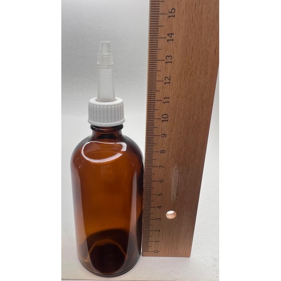 100 ml Kahverengi (Amber) Cam Şişe Üstten Damlalıklı (Minare) Kapaklı