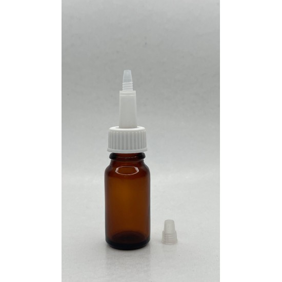 10 ml Kahverengi (Amber) Cam Şişe Üstten Damlalıklı (Minare) Kapaklı
