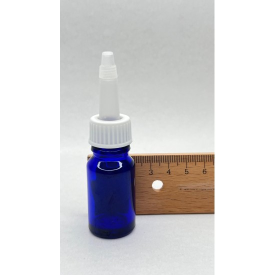 10 ml Mavi (Kobalt) Cam Şişe Üstten Damlalıklı (Minare) Kapaklı