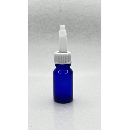 10 ml Mavi (Kobalt) Cam Şişe Üstten Damlalıklı (Minare) Kapaklı
