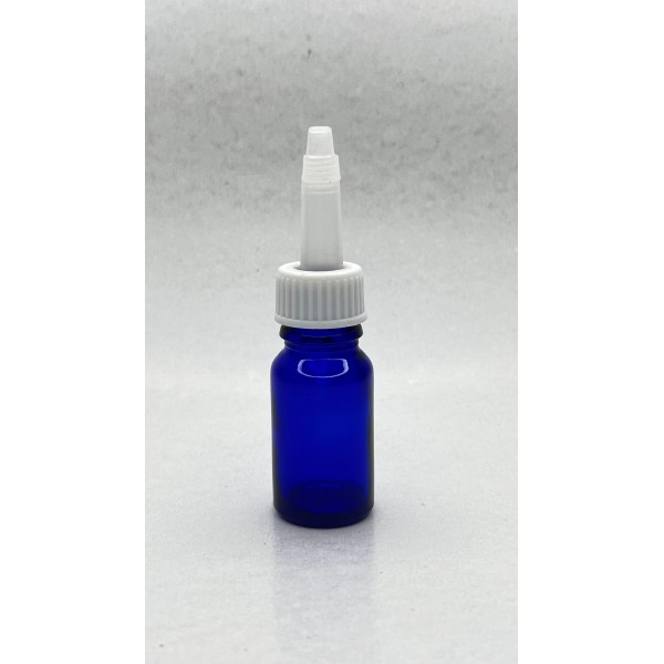 10 ml Mavi (Kobalt) Cam Şişe Üstten Damlalıklı (Minare) Kapaklı