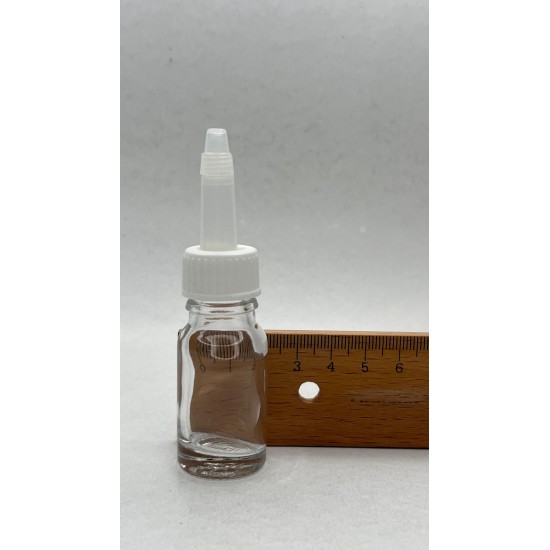 10 ml Şeffaf Cam Şişe Üstten Damlalıklı (Minare) Kapaklı