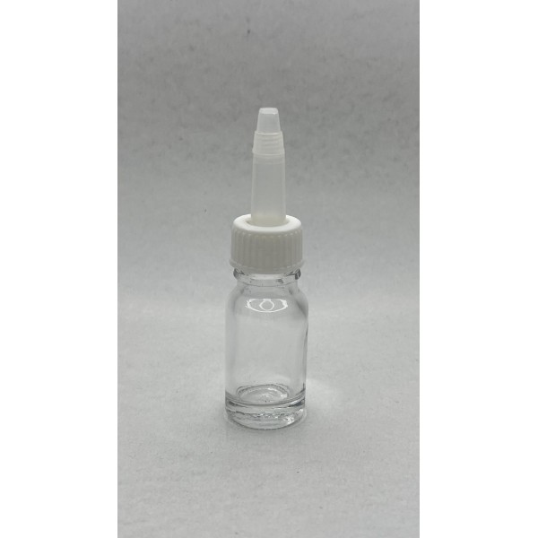 10 ml Şeffaf Cam Şişe Üstten Damlalıklı (Minare) Kapaklı