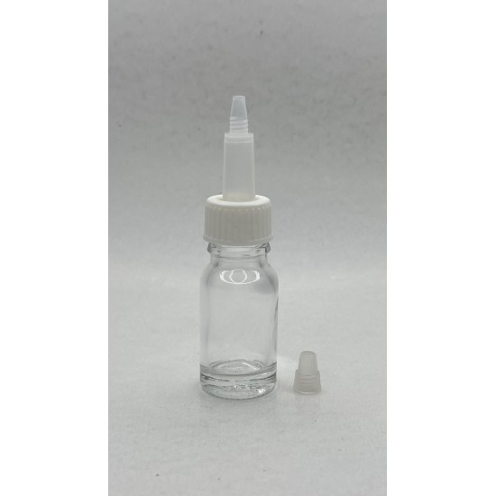 10 ml Şeffaf Cam Şişe Üstten Damlalıklı (Minare) Kapaklı