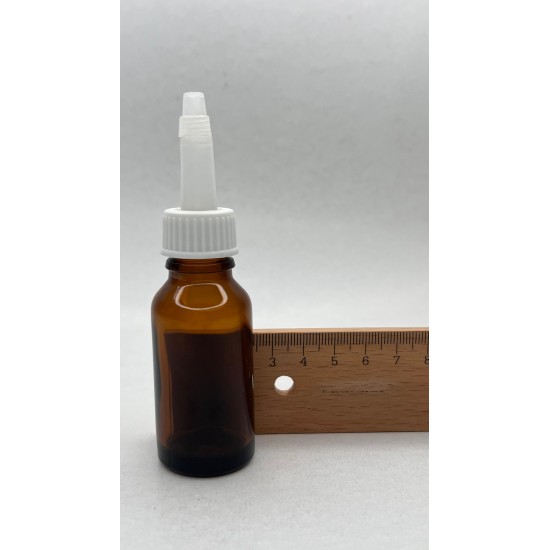 20 ml Kahverengi (Amber) Cam Şişe Üstten Damlalıklı (Minare) Kapaklı