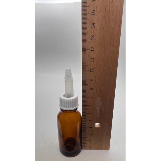 20 ml Kahverengi (Amber) Cam Şişe Üstten Damlalıklı (Minare) Kapaklı