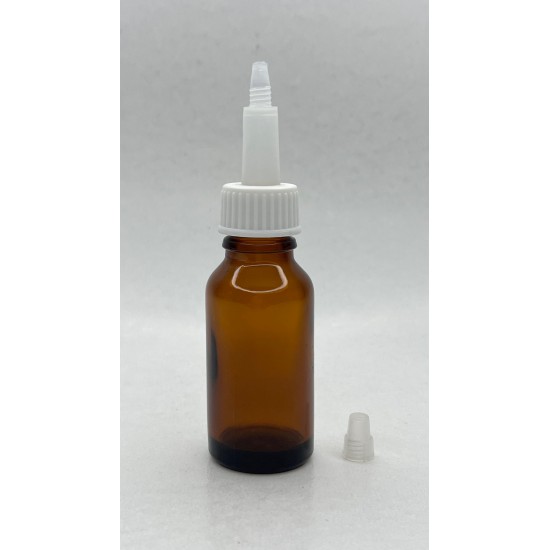 20 ml Kahverengi (Amber) Cam Şişe Üstten Damlalıklı (Minare) Kapaklı