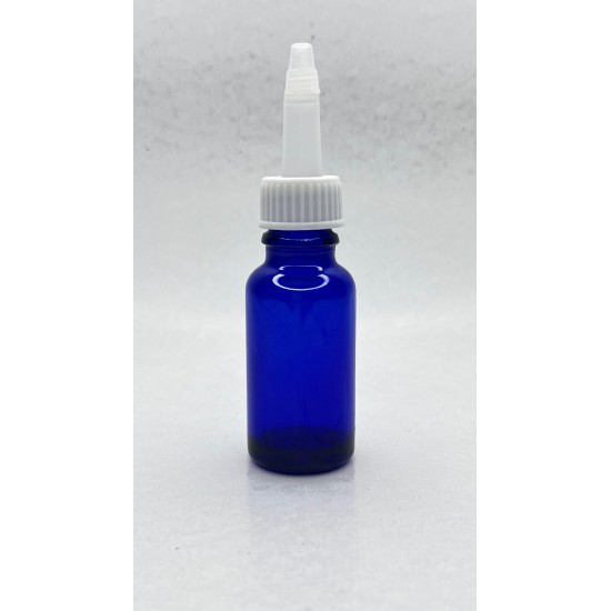 20 ml Mavi (Kobalt) Cam Şişe Üstten Damlalıklı (Minare) Kapaklı