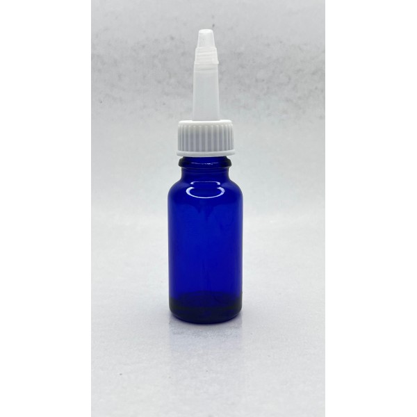 20 ml Mavi (Kobalt) Cam Şişe Üstten Damlalıklı (Minare) Kapaklı